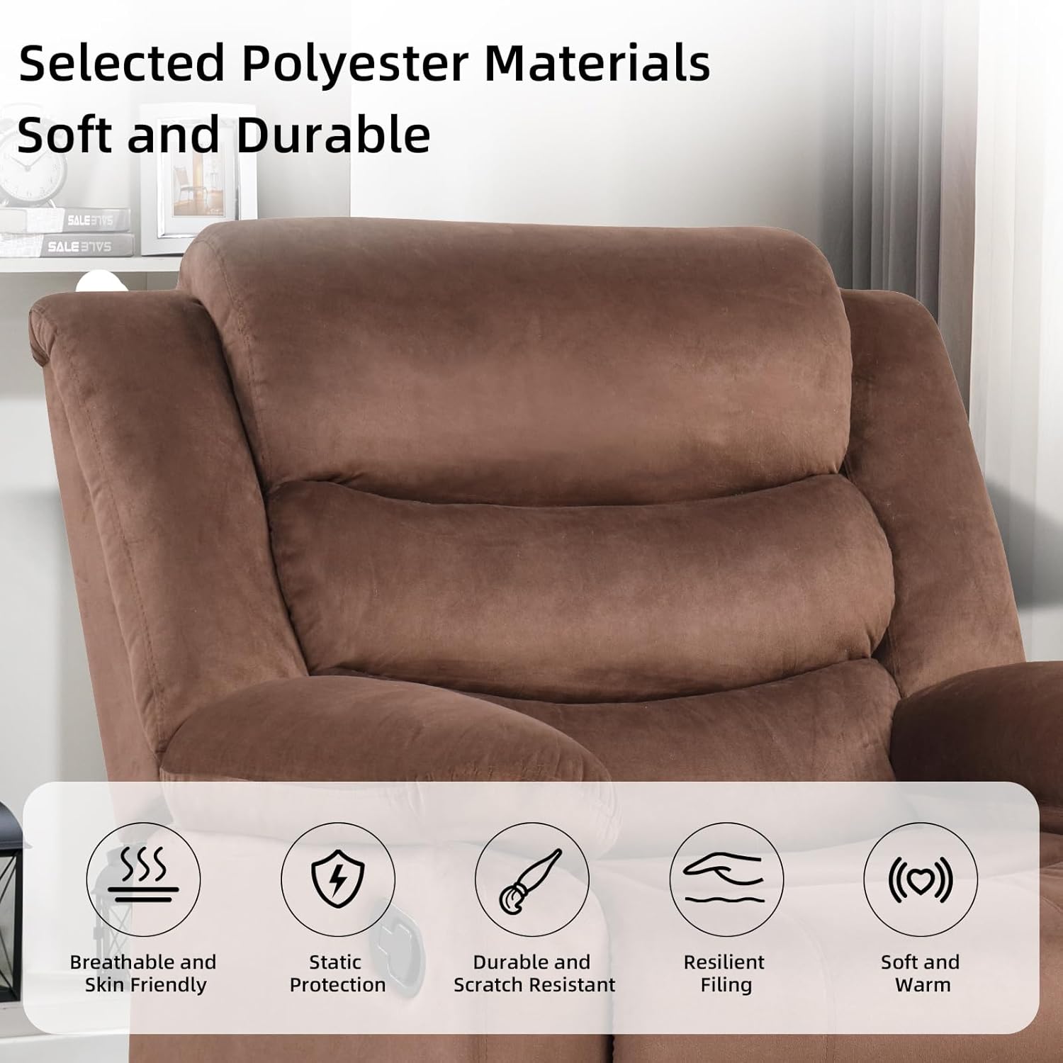 Manual Fabric Recliner Chair for Living Room