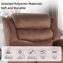 Manual Fabric Recliner Chair with Adjustable Backrest - Brown