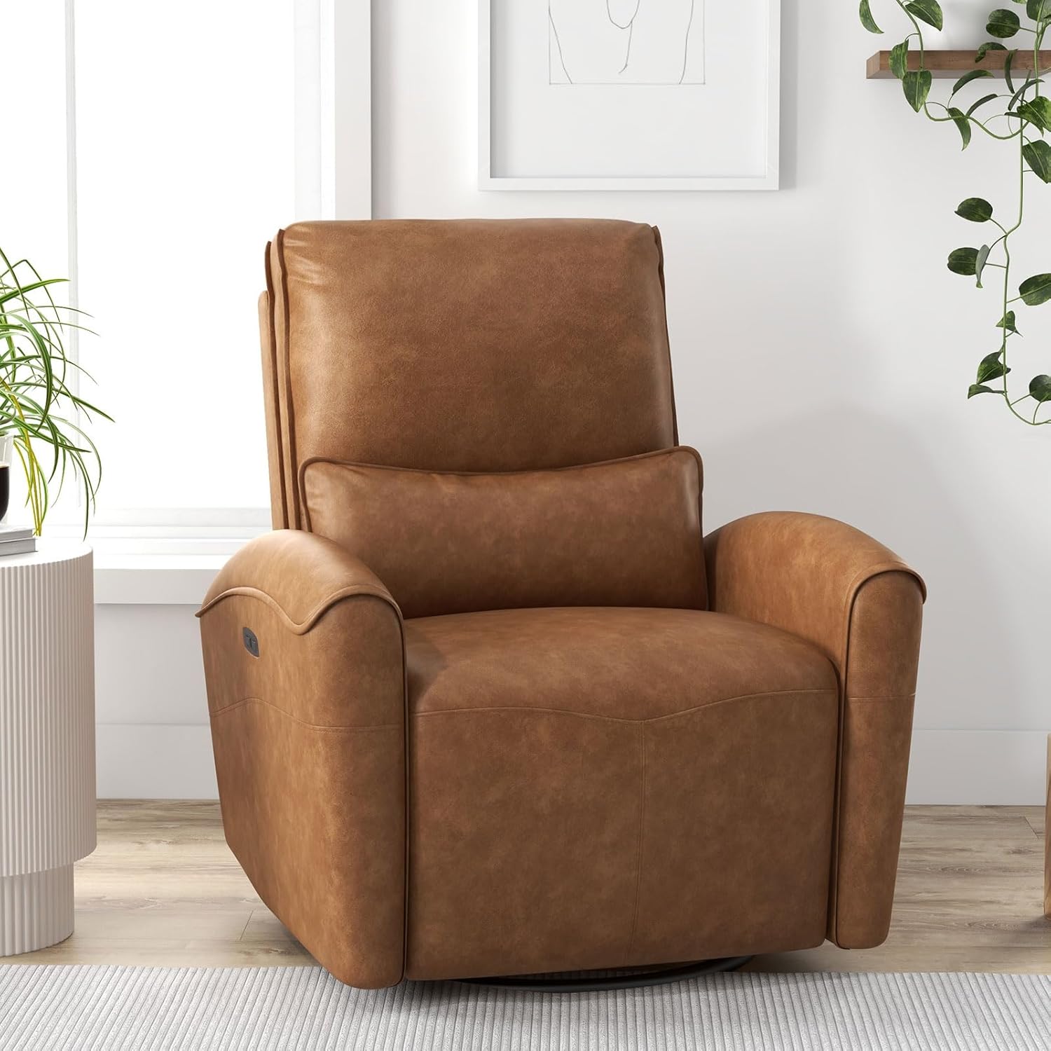 Power Swivel Glider Recliner Chair with USB for Living Room
