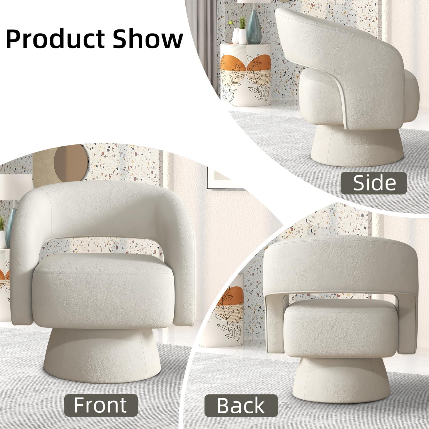 Swivel Foam Accent Chair Upholstered Chair for Living Room