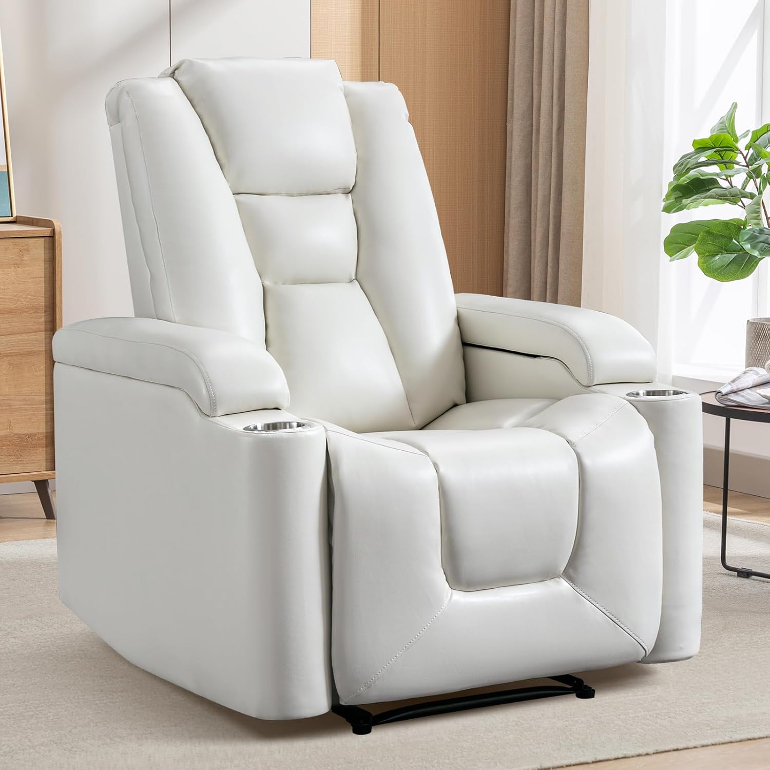 Power Recliner Chair with USB and Cup Holders for Living Room