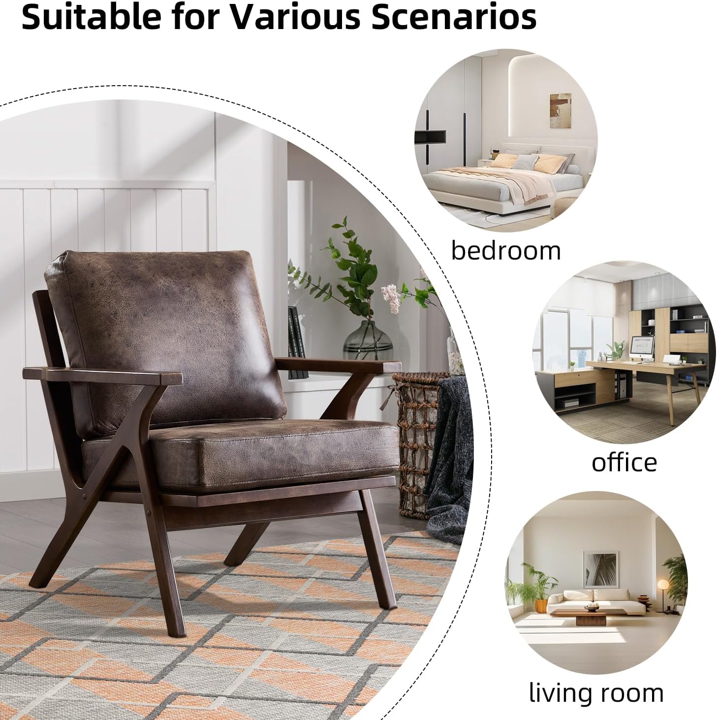Foam Lounge Accent Chair Upholstered Chair for Living Room