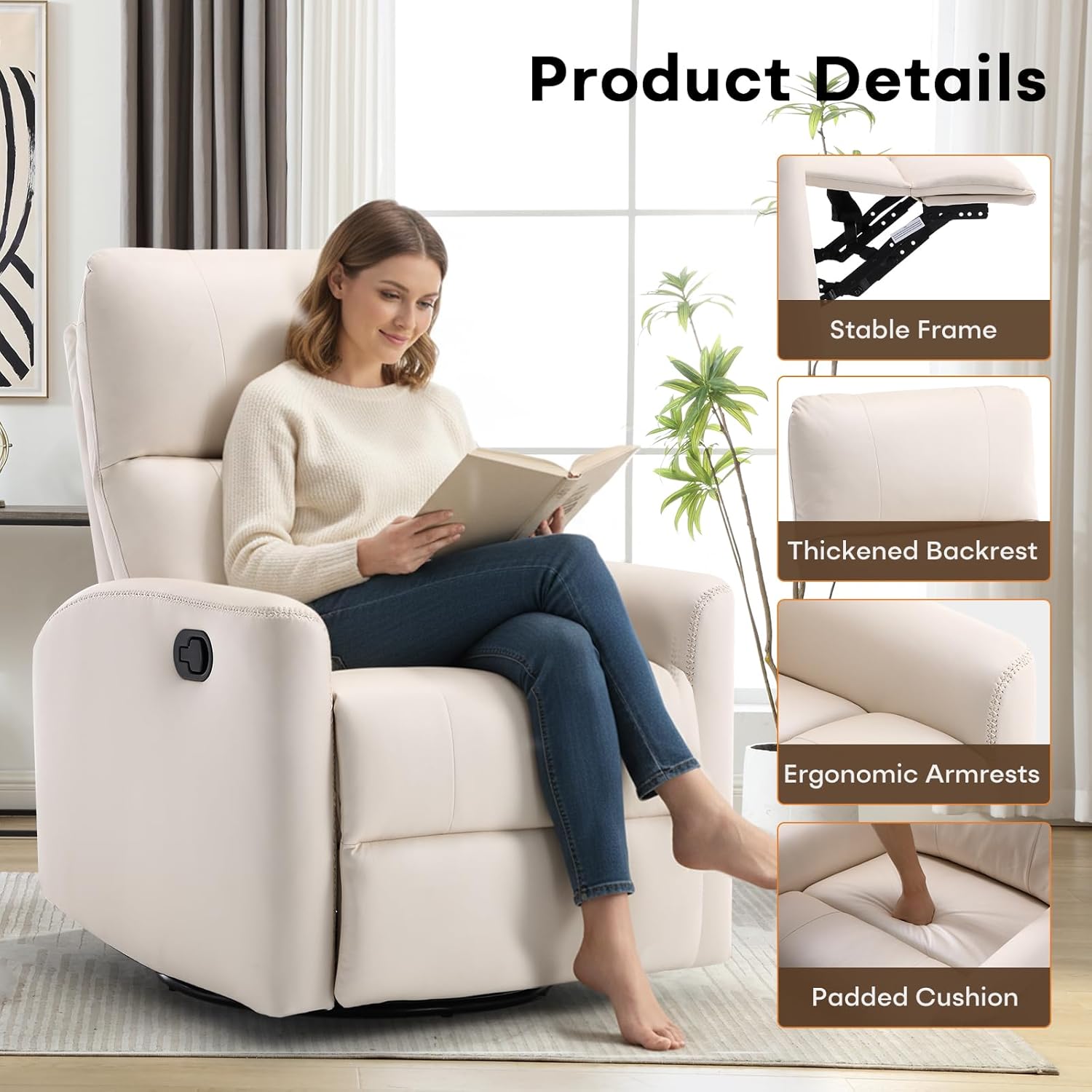 Swivel Glider Recliner Chair for Living Room