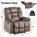 Manual Recliner Single Sofa Chair with Armrests - Brown