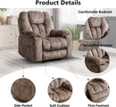 Manual Recliner Chair with Massage & Heat - Apricot
