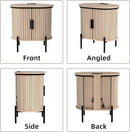 Mid-Century Side Coffee Table with Charging Station - Oak