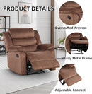 Manual Fabric Recliner Chair with Adjustable Backrest - Brown