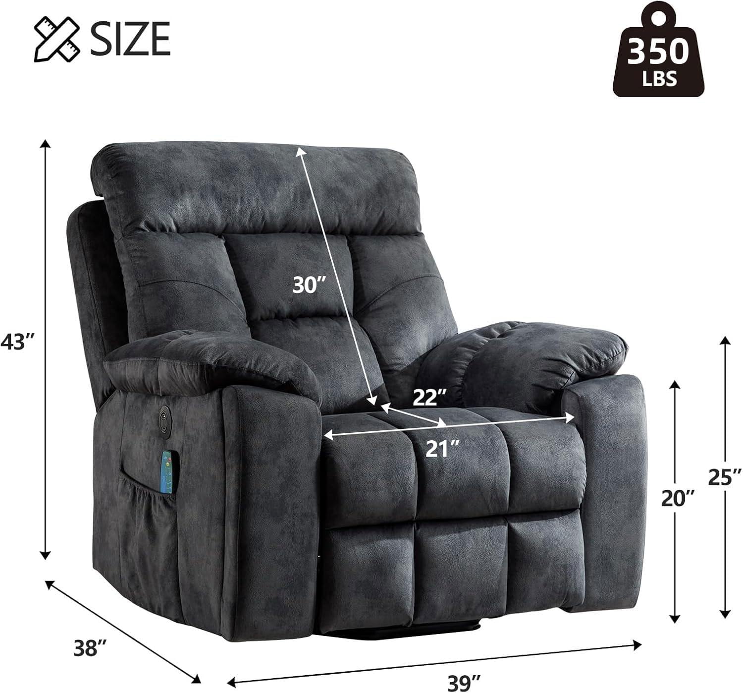 Power Lift Recliner Chair with Massage and Heat for Living Room