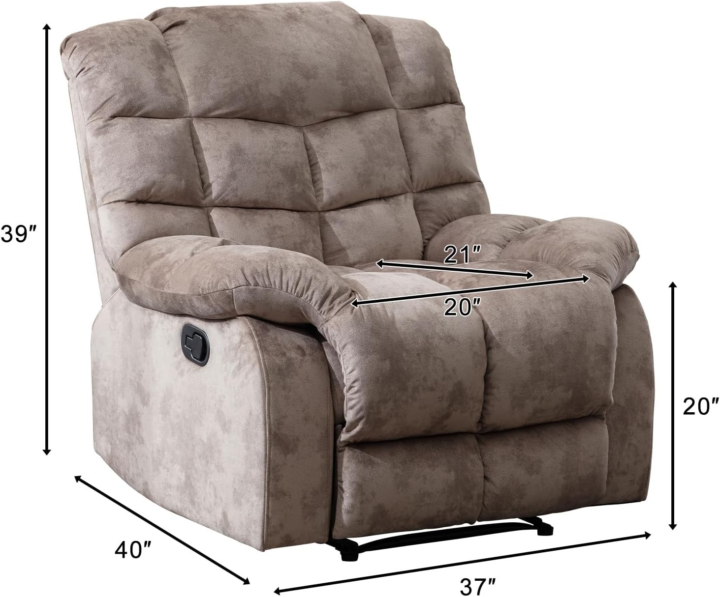 Single Recliner Sofa Chair with Manual Recline for Living Room