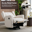 Manual Swivel Rocker Recliner Chair - White