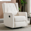 Manual Swivel Rocker Recliner Chair - White