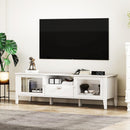 Modern TV Stand for 65¨- 70¨ with Glass Doors - White