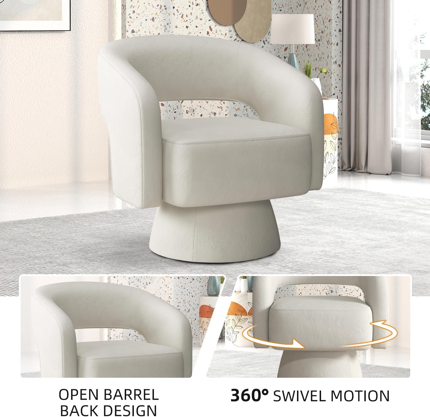 Swivel Foam Accent Chair Upholstered Chair for Living Room
