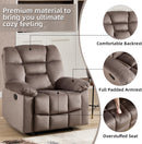 Manual Recliner Single Sofa Chair with Armrests - Brown
