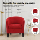 Modern Accent Chair with Ottoman - Red