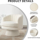 Modern Swivel Accent Chair with Armrest & Upholstered Fabric