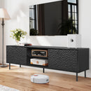 Mid-Century TV Stand for 75" with Storage - Black