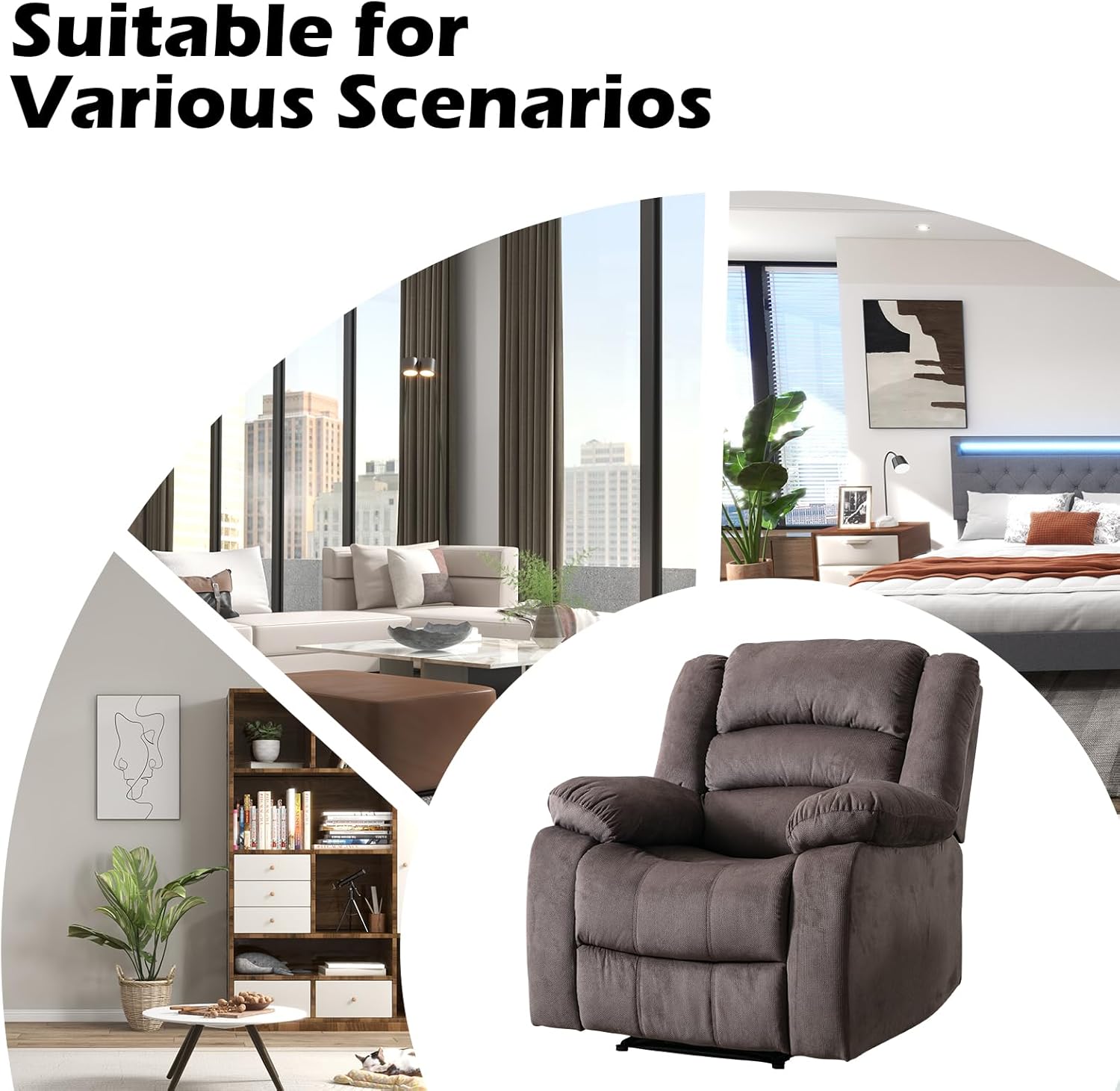 Oversized Power Recliner Chair with Head Support for Living Room