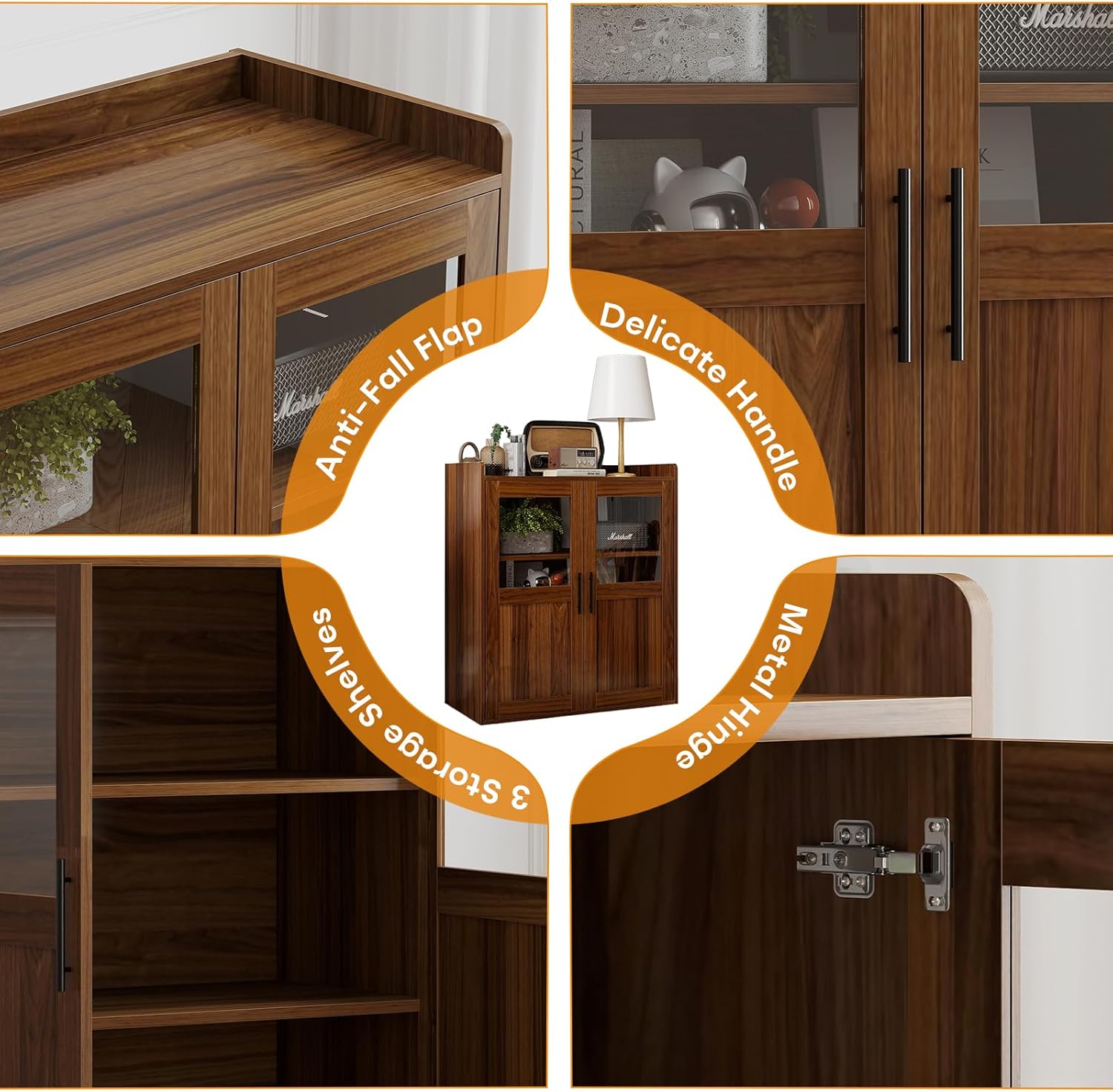 Modern Accent Storage Cabinet for Living Room