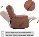 Manual Rocker Recliner Chair with Overstuffed Backrest - Brown