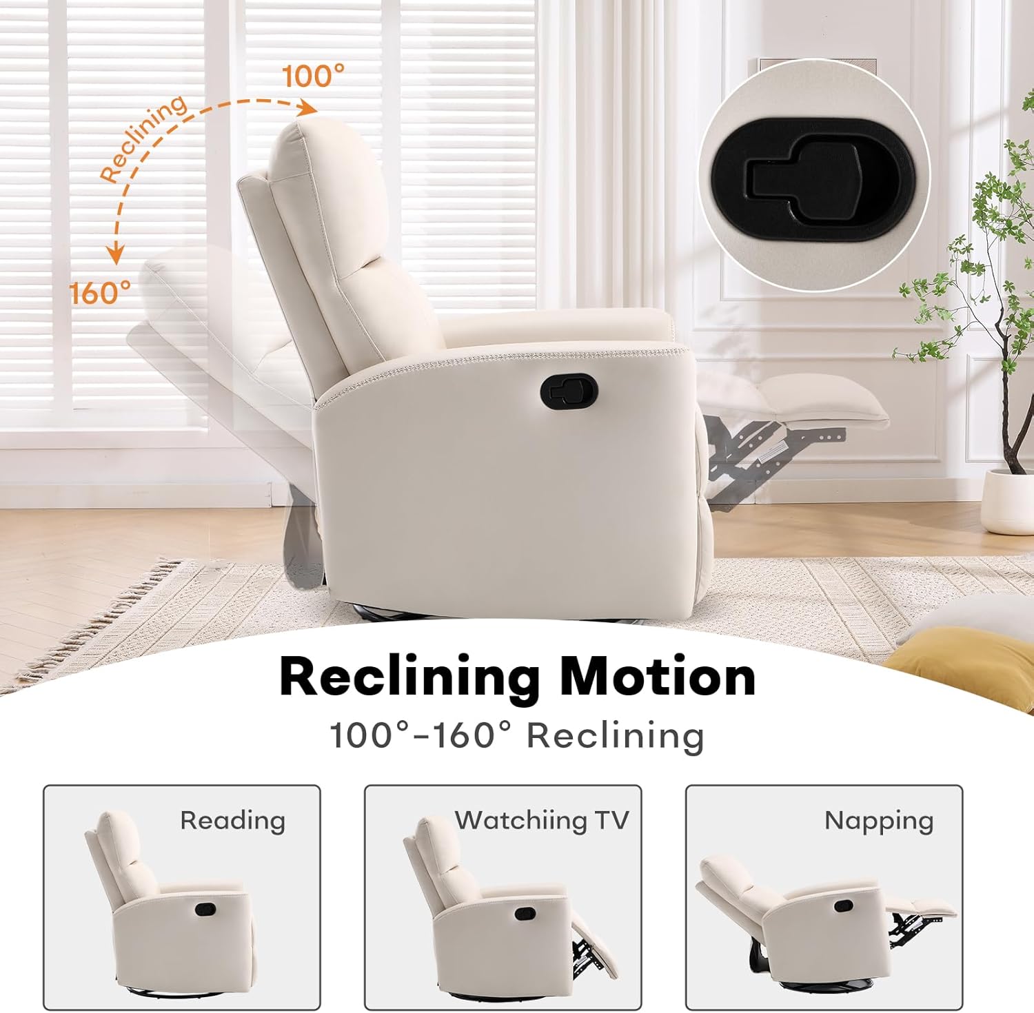 Swivel Glider Recliner Chair for Living Room