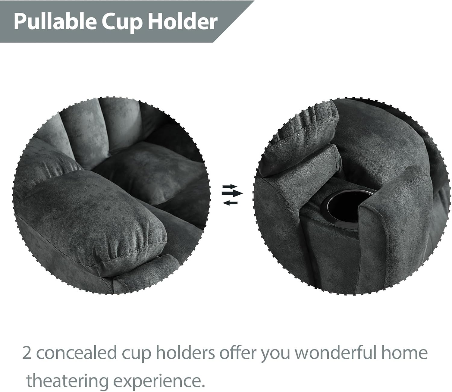Manual Recliner Chair with Massage and Heat for Living Room