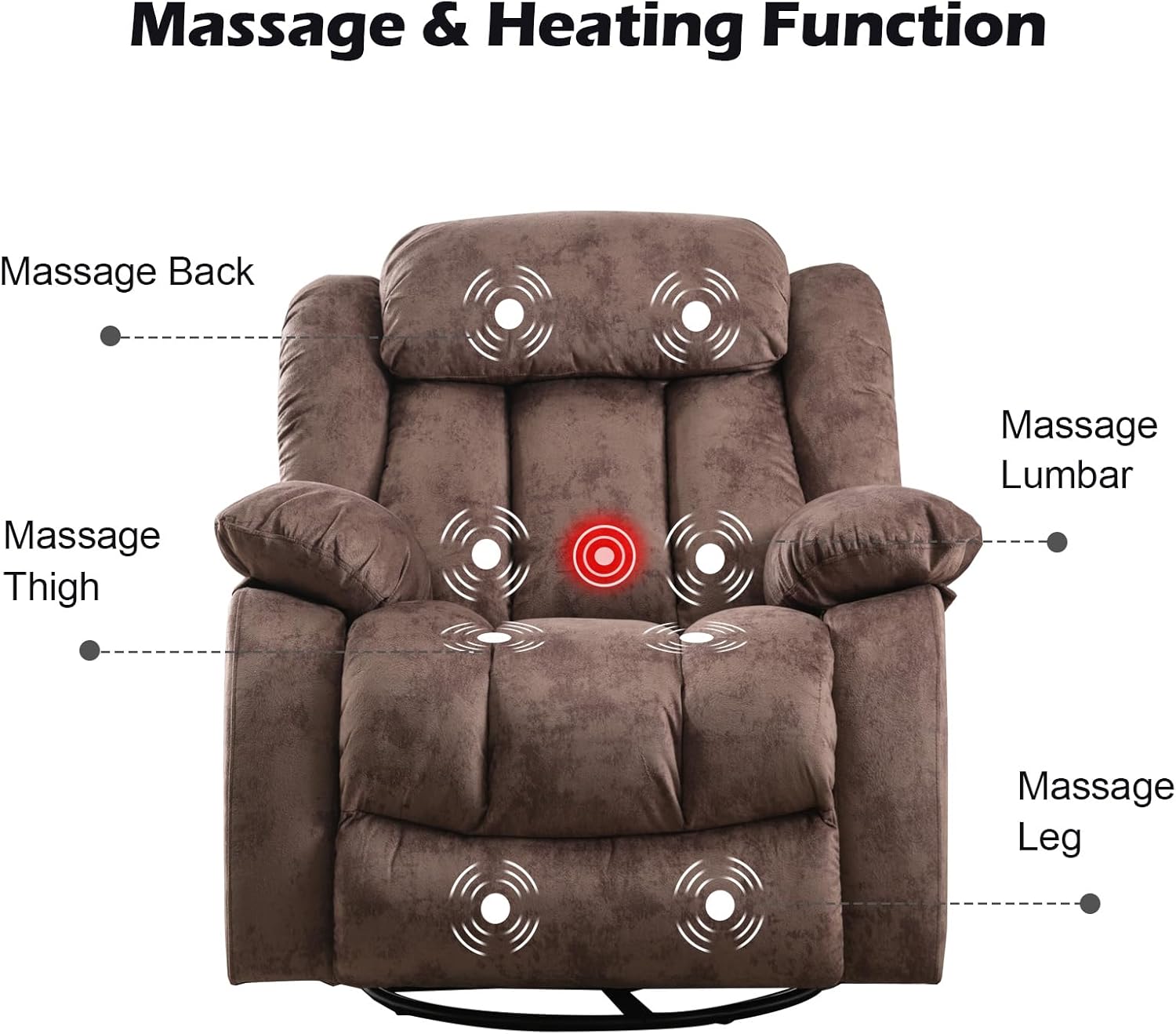 Massage Rocker Recliner Chair with Heat for Living Room