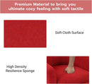 Modern Accent Chair with Ottoman - Red