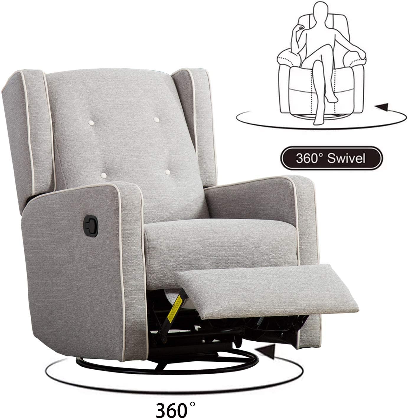 Manual Swivel Rocker Recliner Chair for Living Room
