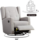 Manual Swivel Rocker Recliner Chair - Grey