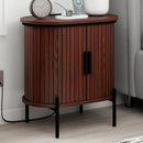 Mid-Century Side Coffee Table with Charging Station - Walnut