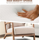 Mid Century Accent Chair with Cushion & Armrests -Beige