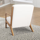 Mid-Century Lounge Chair with Lamb Wool Fabric - White