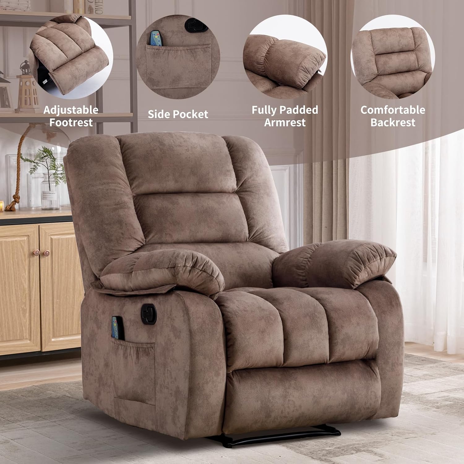 Massage Recliner Chair with Heat for Living Room