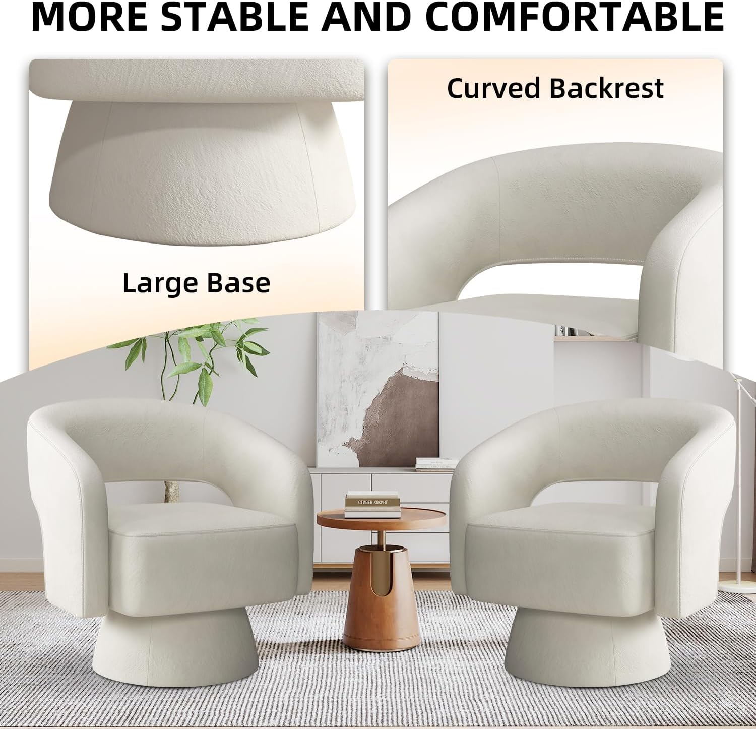 Swivel Foam Accent Chair Upholstered Chair for Living Room