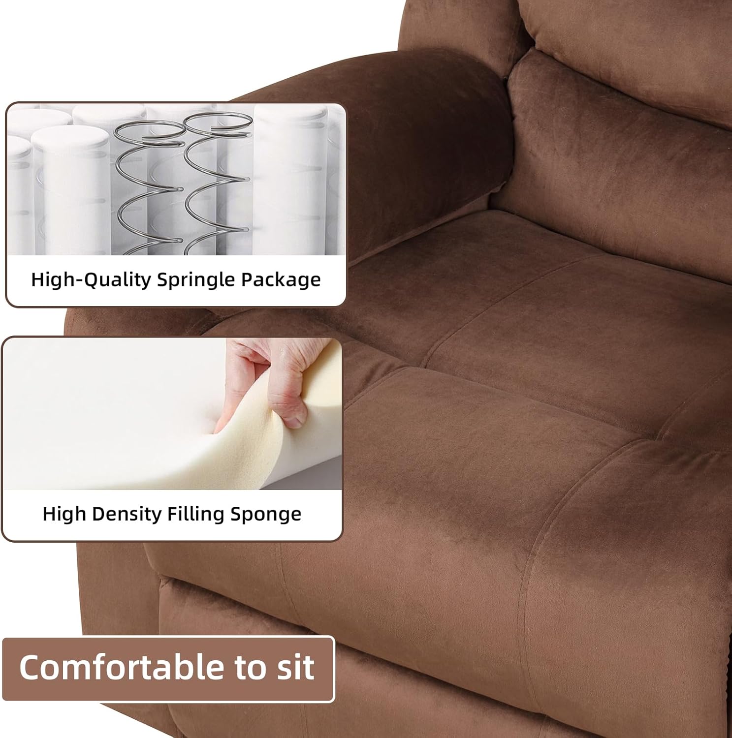 Manual Fabric Recliner Chair for Living Room