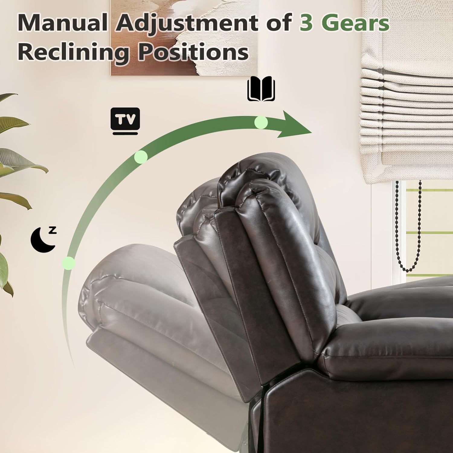 Manual Fabric Recliner Chair for Living Room
