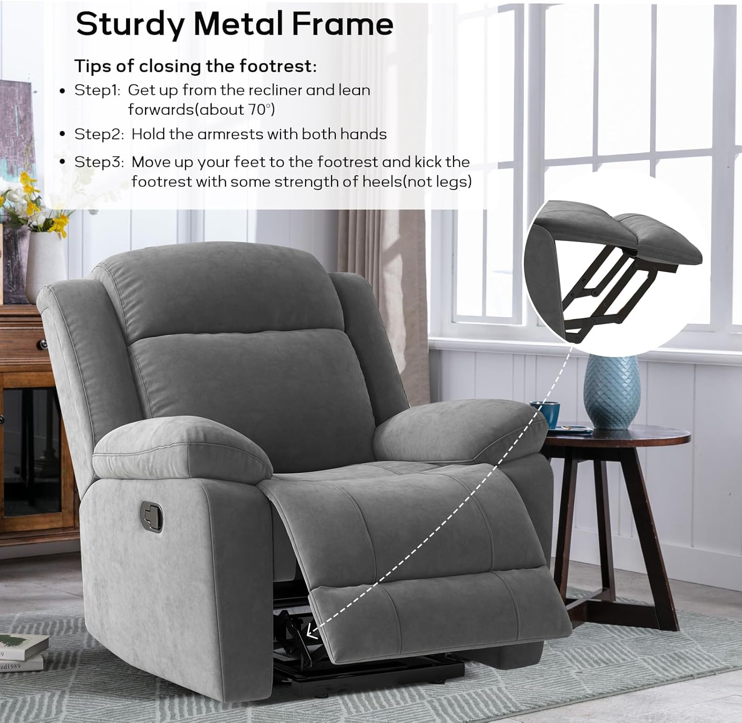 Manual Rocker Recliner Chair for Living Room