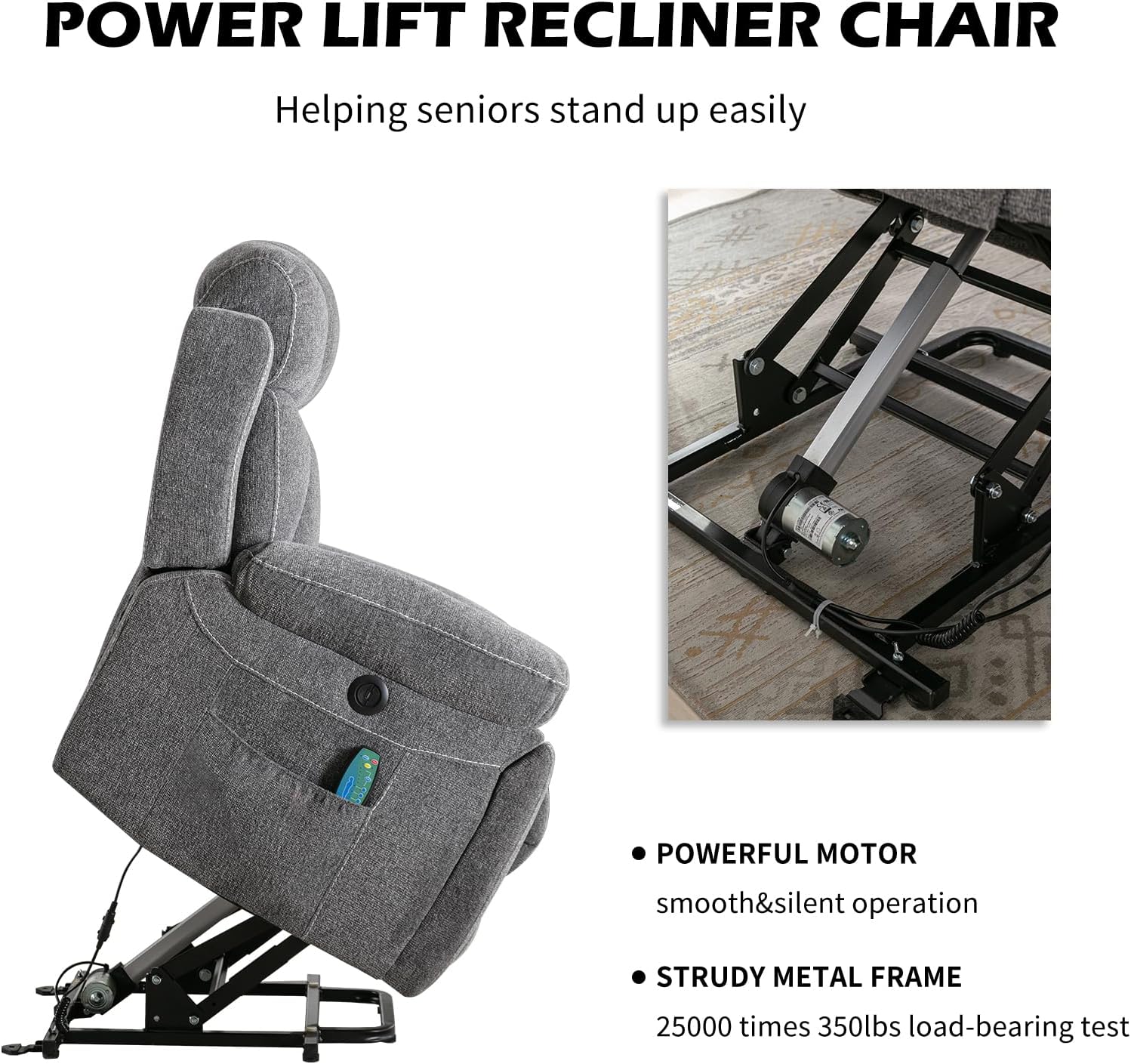 Power Lift Recliner Chair with Massage and Heat for Living Room