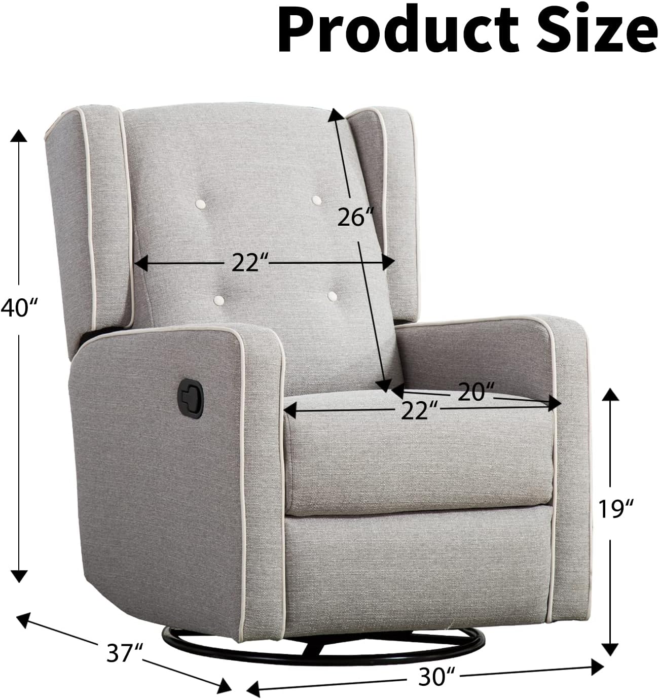 Manual Swivel Rocker Recliner Chair for Living Room
