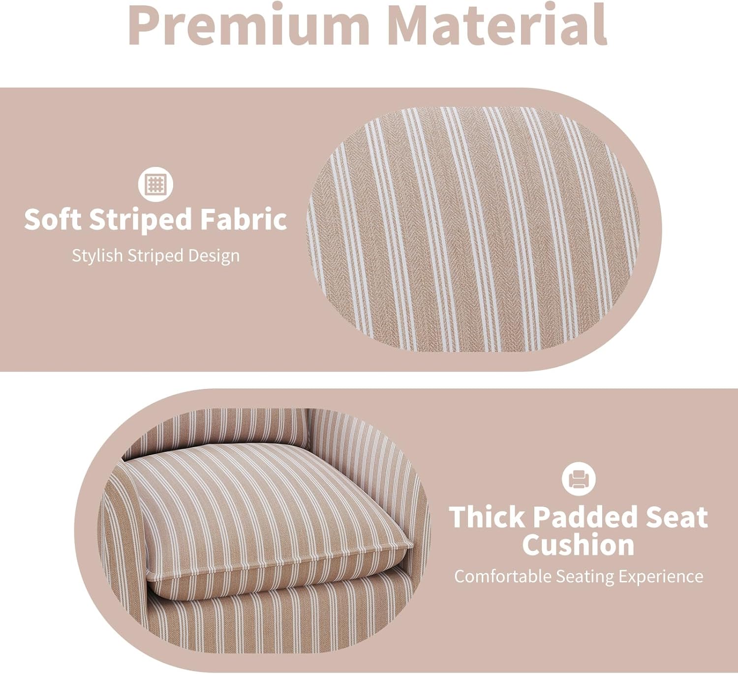 Swivel Accent Chair Upholstered Armchair for Living Room