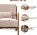 Mid Century Accent Chair with Cushion & Armrests -Beige