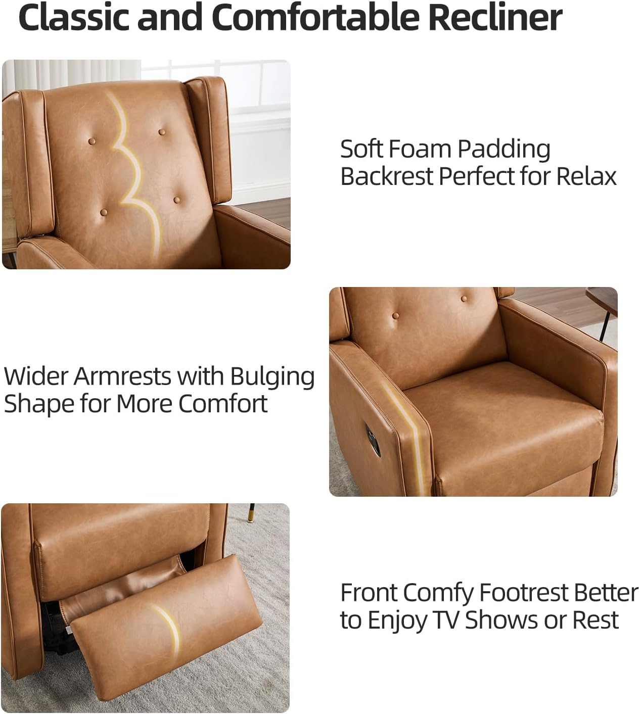 Manual Swivel Rocker Recliner Chair for Living Room