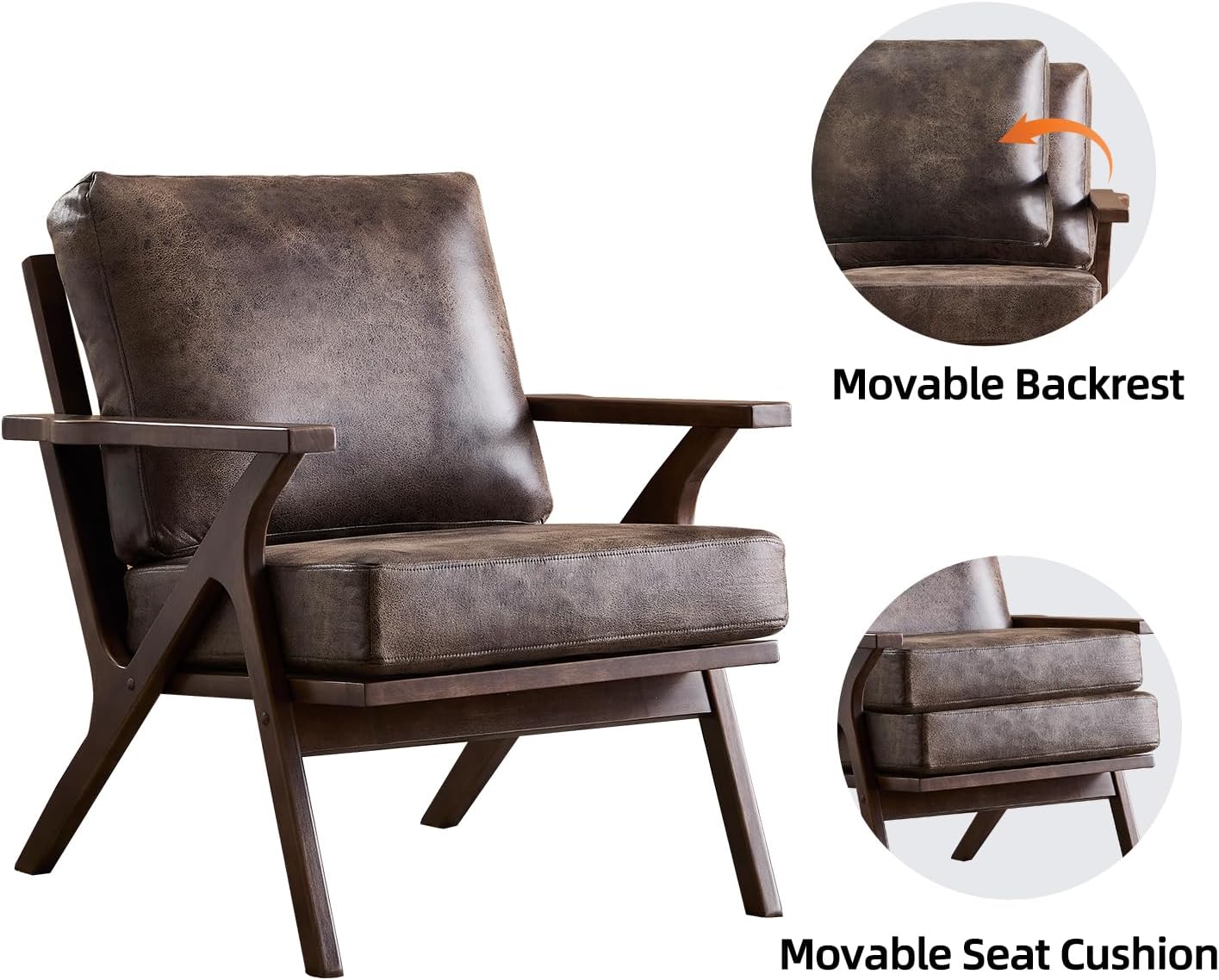 Foam Lounge Accent Chair Upholstered Chair for Living Room