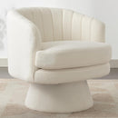 Modern Swivel Accent Chair with Armrest & Upholstered Fabric