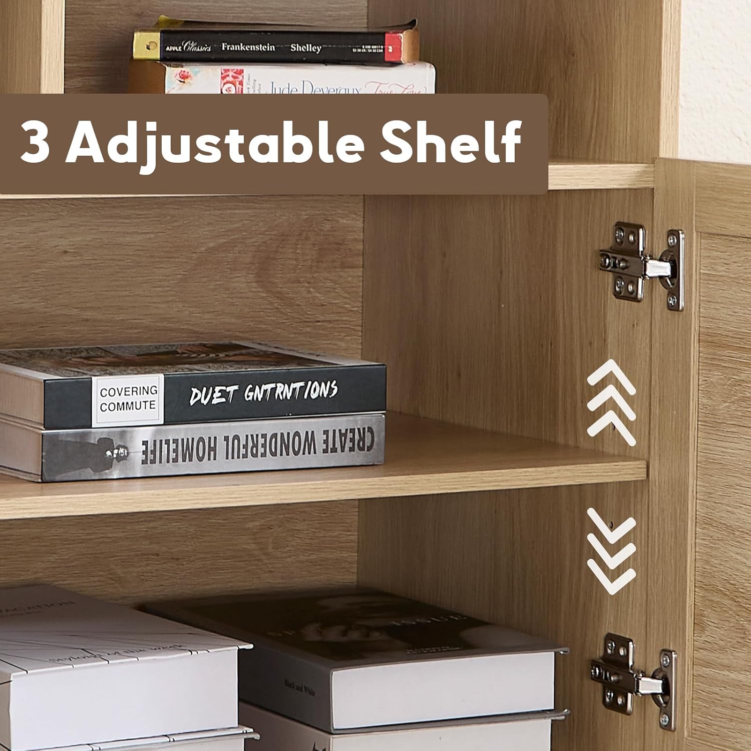Tall TV Stand with Storage Cabinet for Living Room