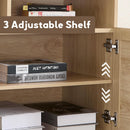 Tall TV Stand with Storage Cabinet - Oak