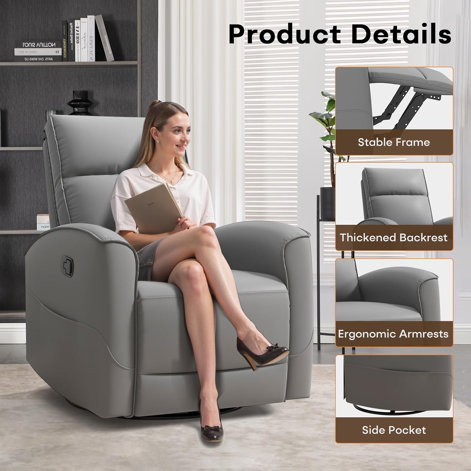 Swivel Glider Recliner Chair for Living Room