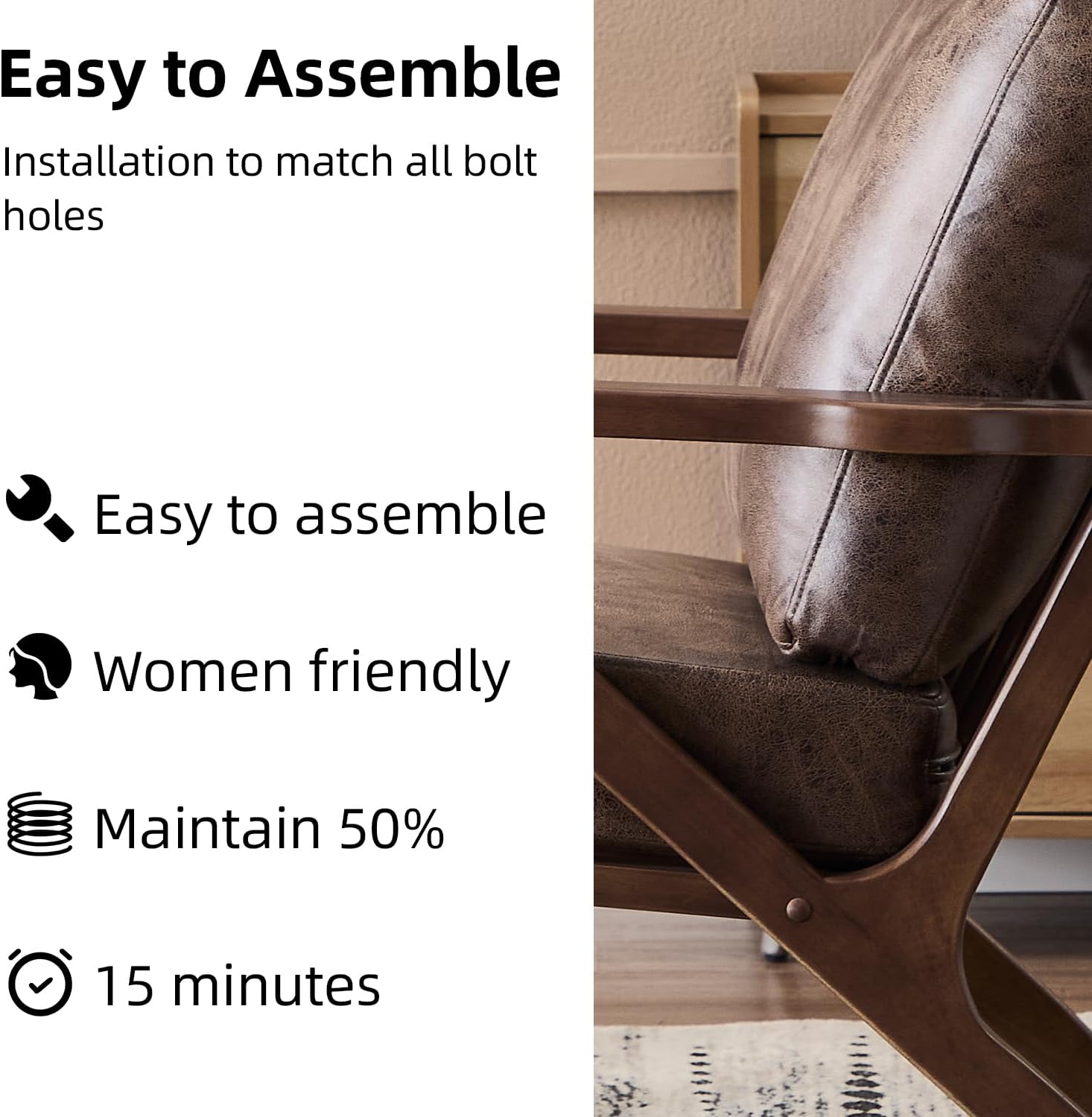 Foam Lounge Accent Chair Upholstered Chair for Living Room