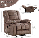 Massage Recliner Chair with Heating Function - Camel